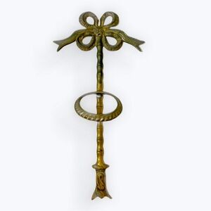 Brass Bow Wall Candle Holder or Towel Holder
